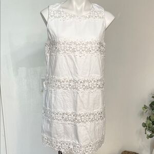 J. Crew Sleeveless Crochet Lace Stripe Mini Dress